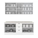 Ver imagem 3 de Cozinha Completa Americana 9 Portas 3 Gavetas com Vidro 100% Mdf Branco - Henn