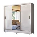 Ver imagem 3 de Guarda-roupa Casal Office 3 Portas 2 Gavetas com Espelho Branco - Pnr Móveis