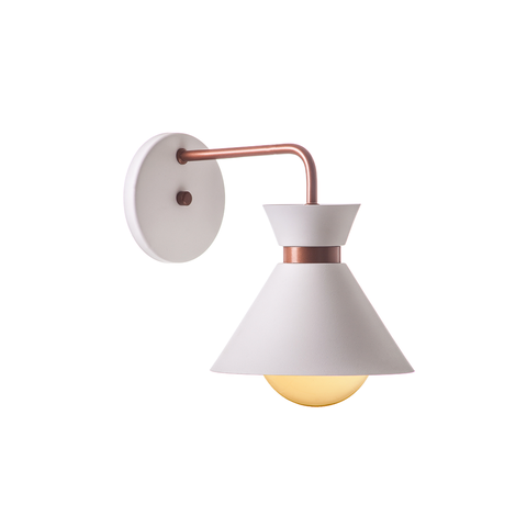 Arandela Interno Retro Dubai Alumínio Decorações: Cor Branco Com Cobre