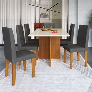 Mesa Jantar 6 Lugares Miami Freijo/off White/grafite - Indekes