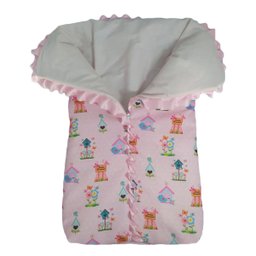 Saco de dormir para bebê com zíper estampa jardim encantado - 1