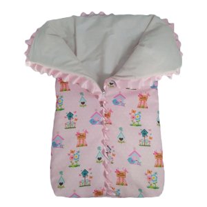 Saco de dormir para bebê com zíper estampa jardim encantado