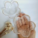 Ver imagem 4 de Bowl Tijela de Vidro em Flor Martelado com Bordas Douradas