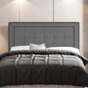 Ver imagem 2 de Cabeceira Cama Box Casal Queen Size Luxor 160cm com Tachas e Frame Suede Cinza - Abmaza