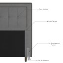 Ver imagem 5 de Cabeceira Cama Box Casal Queen Size Luxor 160cm com Tachas e Frame Suede Cinza - Abmaza