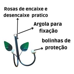 Cabide 2 Ganchos Rosas de Ferro - Suporte Duplo:bege - 5