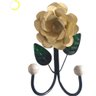 Cabide 2 Ganchos Rosas de Ferro - Suporte Duplo:bege - 2