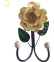 Ver imagem 2 de Cabide 2 Ganchos Rosas de Ferro - Suporte Duplo:bege