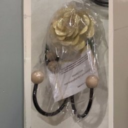 Cabide 2 Ganchos Rosas de Ferro - Suporte Duplo:bege - 6