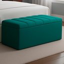 Ver imagem 2 de Recamier Calcadeira Bau 90 Cm Dalia Linho Verde Musgo Artte
