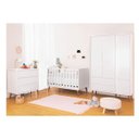 Ver imagem 1 de Kit Quarto Infantil Retrô Theo Branco - Berço + Cômoda + Guarda-roupa