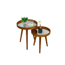 Ver imagem 2 de Mesa Centro Espelhada Redonda Auxiliar Pé Palito Sala Estar:madeirado com Espelhos
