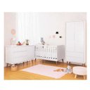 Ver imagem 1 de Kit Quarto Infantil Theo Branco - Berço + Guarda-roupa + Cômoda com Porta