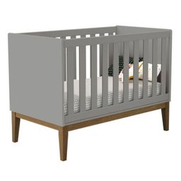 Kit Quarto Infantil Square Cinza - Berço + Cômoda com Porta + Guarda-roupa 3 Portas - 2