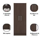 Ver imagem 4 de Armário Multiuso 2 Portas 4 Prateleiras 128 cm Ballena Café Touch