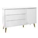 Ver imagem 3 de Kit Quarto de Bebê Retrô Theo - Berço + Cômoda + Poltrona de Amamentação e Puff - Branco
