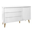 Ver imagem 3 de Kit Quarto de Bebê Retrô com Berço Minicama + Cômoda + Guarda-roupa - Branco