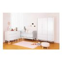 Ver imagem 1 de Kit Quarto de Bebê Retrô com Berço Minicama + Cômoda + Guarda-roupa - Branco