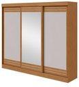 Ver imagem 1 de Guarda-roupas Casal Nice 3 Portas 1 Espelho 4 Gavetas Flex com Pés - Lp - Rei de Casa Amendoa Clean/