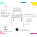Ver mais imagens de Jogo de Mesa Infantil 120 com 4 Cadeiras Brancas Resistente Refeitório Escola Creche Atividade