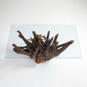 Ver imagem 2 de Mesa Jantar 6 Lugares 2,0m x 1,0m Base de Raiz Natural com Tampo Vidro Temperado Cor:Vidro Translú