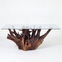 Ver imagem 4 de Mesa Jantar 6 Lugares 2,0m x 1,0m Base de Raiz Natural com Tampo Vidro Temperado Cor:Vidro Translú