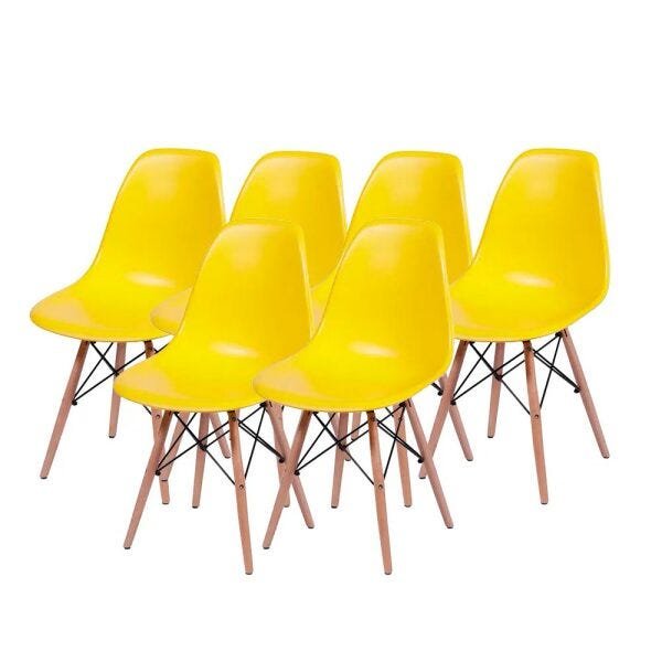 Kit 6 Cadeiras Eames Dsw - Amarelo