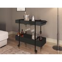 Ver imagem 1 de Carrinho Bar Estilo Industrial 90x33cm 27813 Steel Quadra Artesano - Preto