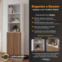 Ver imagem 2 de Armário Organizador 05 Prateleiras e 2 Portas Malmo Branco com Freijó