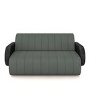 Ver imagem 5 de Sofá Decorativo Living Sala de Estar Bornéu 148cm pés de Madeira PU/Veludo Preto/Grafite G33 - Gran