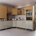 Ver imagem 1 de Cozinha Modulada 8 Peças 19 Portas e 2 Gavetas Karine Ii Marrom/Angelin/Nude
