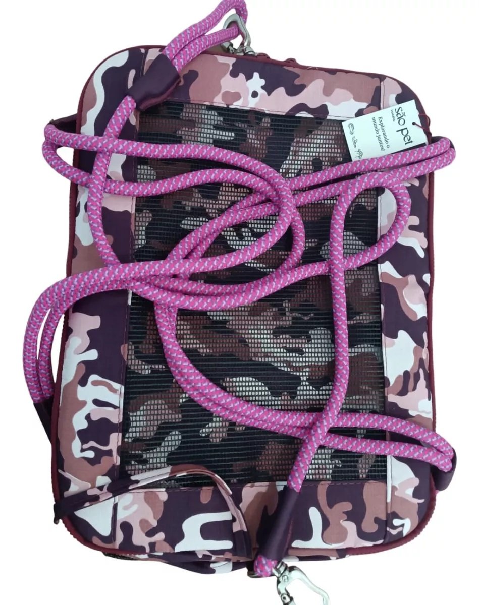 Bolsa Aerial Sao Pet Selva Rosa 43x32x24 Cm - 3