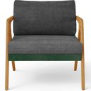 Ver imagem 6 de Kit 03 Poltronas Decorativas Sala Estar Pietra L02 Facto Verde Musgo Linho Cinza Escuro - Lyam