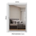 Ver imagem 7 de Guarda-roupa Solteiro 2 Portas de Correr com Espelhos Branco Milano Madesa Branco