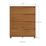 Cômoda Quarto 80cm X 104cm com 4 Gavetas Usinadas 100% Mdf Cor:nature - 3