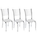 Ver imagem 1 de Kit 3 Cadeiras Lara Cromada para Cozinha Branco