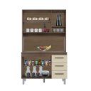 Ver imagem 4 de Kit Cozinha Compacta Vitória 118 cm 4 Portas 3 Gavetas Moblis: Savana Off White