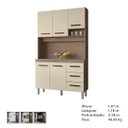 Ver imagem 5 de Kit Cozinha Compacta Vitória 118 cm 4 Portas 3 Gavetas Moblis: Savana Off White