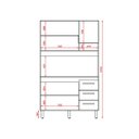 Ver imagem 7 de Kit Cozinha Compacta Vitória 118 cm 4 Portas 3 Gavetas Moblis: Savana Off White