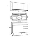 Ver imagem 4 de Armário Aéreo Virgínia e Balcão Com Pia 120cm Michigan Castanho/Cinza - Lumil Lumil Móveis