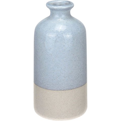 Vaso Garrafa Decorativo de Cerâmica Cinza 20x10x10cm Enfeite Sala Mesa Estante
