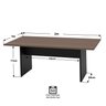 Mesa de Reunião para Escritório com Painel 2mx1m Tampo 30mm Nogal Netmobil - 4