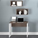 Ver imagem 2 de Mesa de Escritório Pé Painel PE25 em MDP 120 x 60 cm Cor Nogueira CasaBlanca e Base Preta