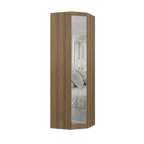 Guarda Roupa de Canto Diagonal Modulado 1 Porta com Espelho 70cm Veneza Luciane Móveis