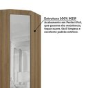 Ver imagem 4 de Guarda Roupa de Canto Diagonal Modulado 1 Porta com Espelho 70cm Veneza Luciane Móveis