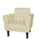 Ver imagem 1 de Poltrona Decorativa Classic Capitonê Suede Diversas Cores - DS Estofados - Marfim
