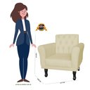 Ver imagem 5 de Poltrona Decorativa Classic Capitonê Suede Diversas Cores - DS Estofados - Marfim