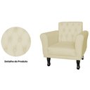 Ver imagem 2 de Poltrona Decorativa Classic Capitonê Suede Diversas Cores - DS Estofados - Marfim