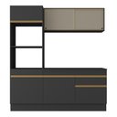 Ver imagem 5 de Armário de Cozinha Compacta 3 Peças com Rodapé Mp2178 Made Multimóveis Preto/dourado