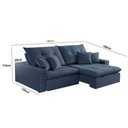 Ver imagem 4 de Sofá com Chaise A259 4 Lugares Retrátil e Reclinável 290cm Azul Linho